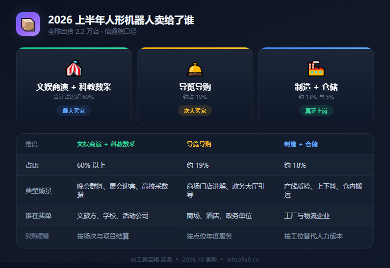 2026 上半年人形机器人卖给了谁