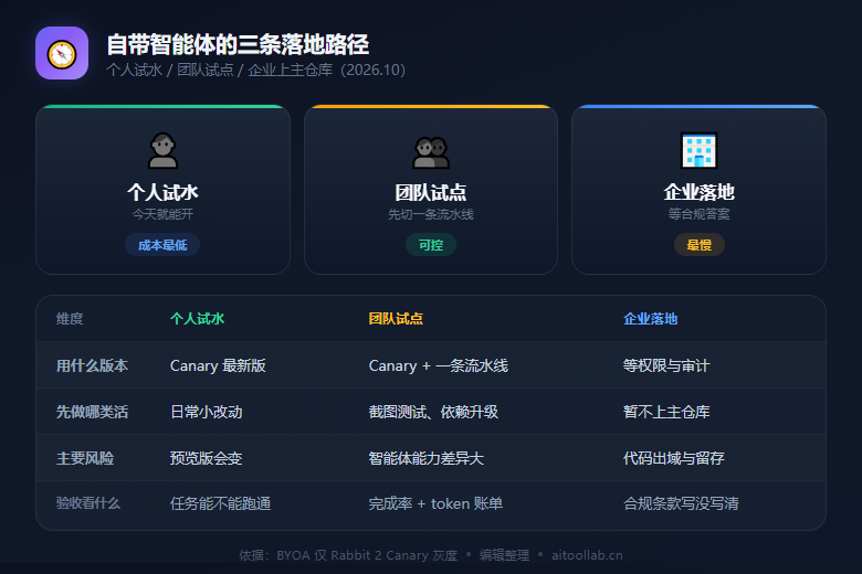 自带智能体的三条落地路径