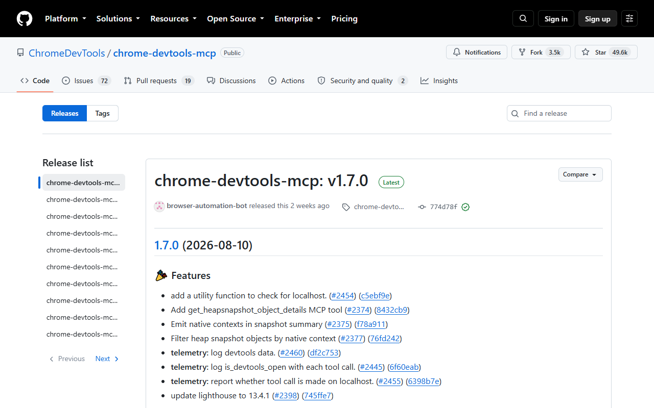 图1：官方 GitHub Releases 页 v1.7.0（真实截图，桌面）