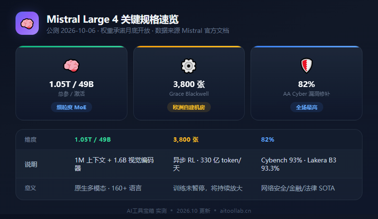 Mistral Large 4 关键规格速览